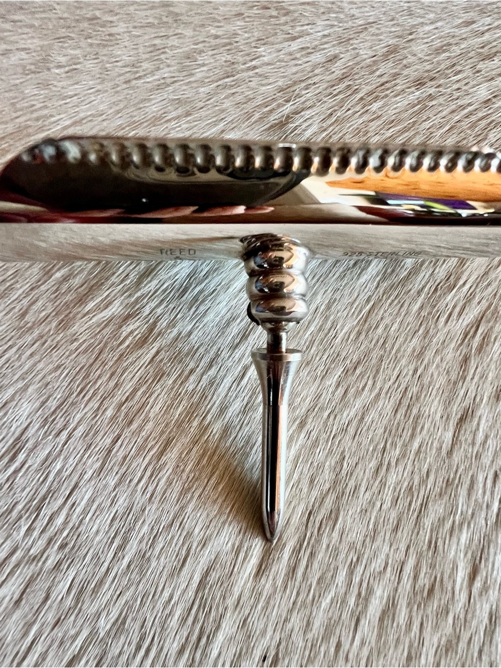 REED & BARTON STERLING SILVER CIGAR HOLDER / GOLF TEE / RARE